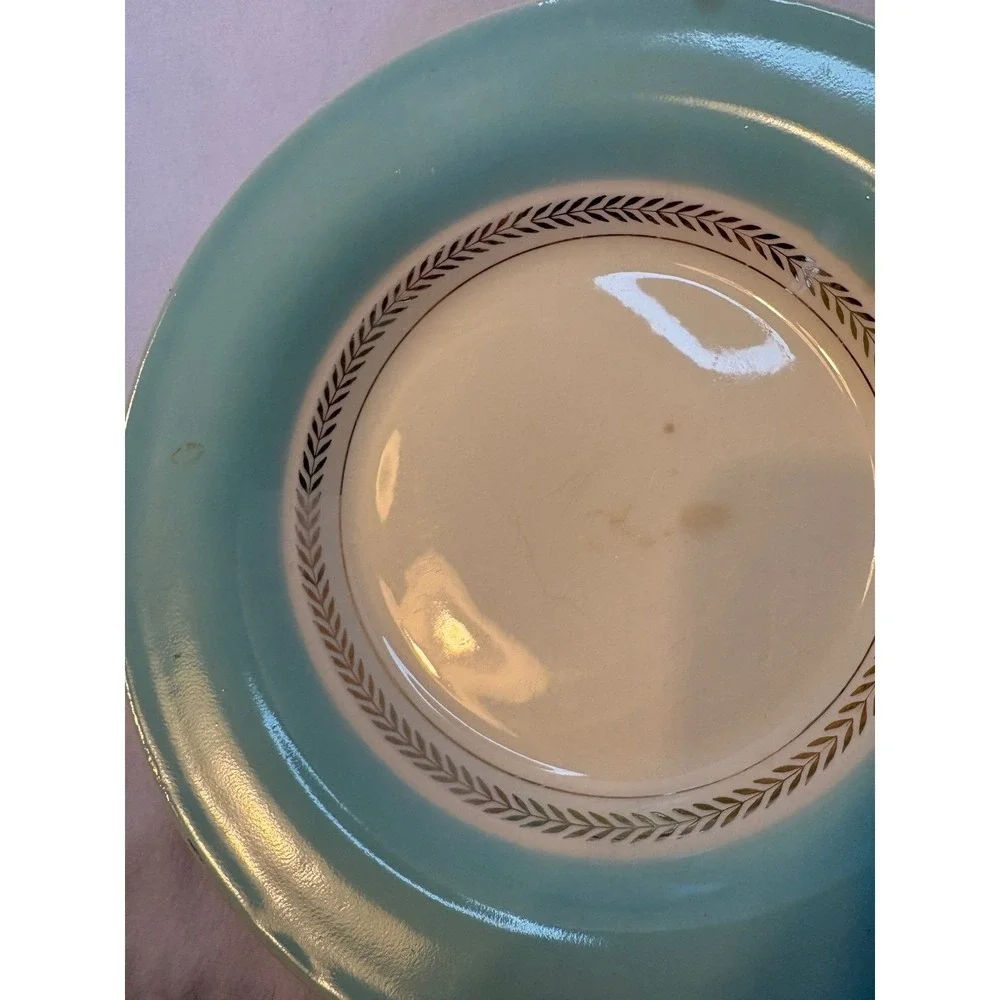 Limoges-American Federal aqua green with 22 karat gold accents era 1940s – 1950s